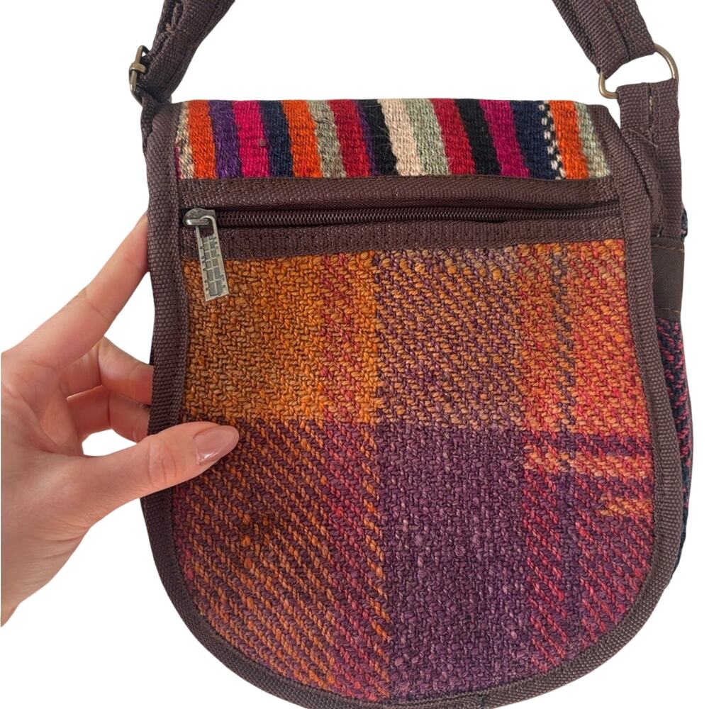 Woven Multicolor Stripe Crossbody Bag - Boho Shoulder Bag - Picture 8 of 10
